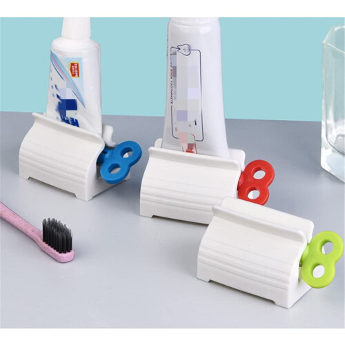 Toothpaste Tube Squeezer with Efficient Extraction Design, Easy OneHand Operation, Green Holder Stand 1