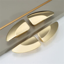 Modern Minimalist Matt Gold Cabinet Handles Solid Zinc Alloy Wardrobe Door Pulls 2Pcs