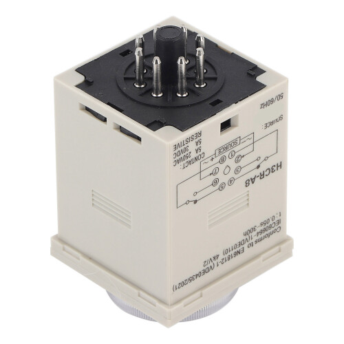 H3CR-A8 Delay Timer Relay 220V 5A 47x47x85mm Black