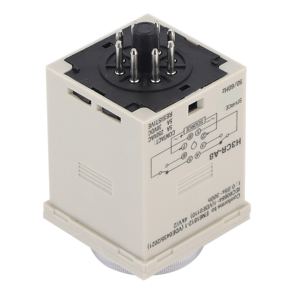 H3cr-A8 Delay Timer Relay 220V 5A 47X47x85mm Black 9491393598440