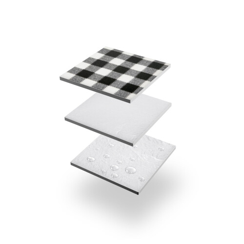 Picnic Mat, White-Black, 300x200 cm, PE + ALU 2