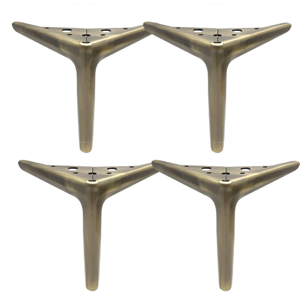 4 Pcs Adjustable Metal Furniture Legs, Modern Triangle Sofa Legs With Rustproof Finish And Floor Protectors, Bronze 15Cm 9330225288763