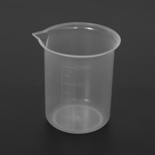 Kitchen Lab Graduated Beaker Clear Plastic Measuring Cup Thicken with Cap Measuring Jug 200ML 4Pcs 2