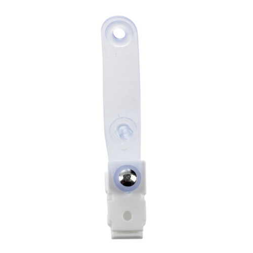 40 Pcs Plastic ID Card Name Tag Holder Badge Strap Clip White Clear 2