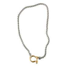 Durable Stainless Steel Necklace with Secure Carabiner Clasp, Unisex Modern Chain for Everyday Wear