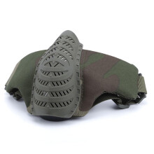 Airsoft Half Face Mask Green CP, Breathable Tactical Mesh Mask with Adjustable Elastic Headband for Paintball and Outdoor Games
