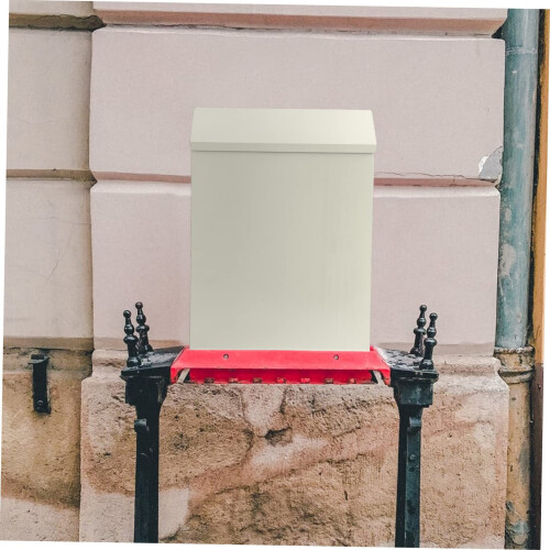 Rustic Wall Mounted Mailbox with Secure Locking System Weatherproof Beige Metal Mail Box for Home 2