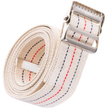 Beige Cotton Gait Belt with Secure Metal Buckle 60 Inch Adjustable Transfer Belt for Caregivers