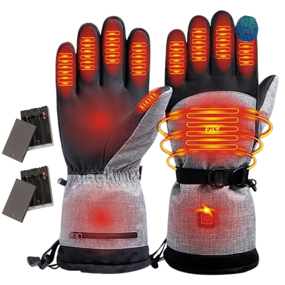 Electric Heated Gloves With 3Level Heat Control, Waterproof Windproof Touchscreen Design For Skiing And Motorcycling 9073542958604