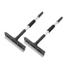 2 Pcs Stainless Steel Window Squeegee with Extendable Telescopic Handle, DualSided for Glass, Car and Home Cleaning