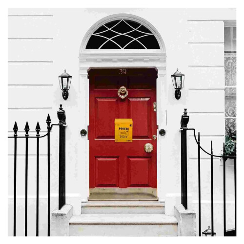 Wall Mounted Mailbox with Secure Lock, Retro Vintage Design, Yellow Decorative Mail Box for Home 2