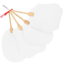 4Stk Weiß Papier Bambus Fächer Blank DIY Graffiti Ventilator Kinder