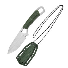 5.3' EDC Fixed Blade Knife with Sheath, Compact Outdoor Pocket Knife for Camping and Fishing, Green