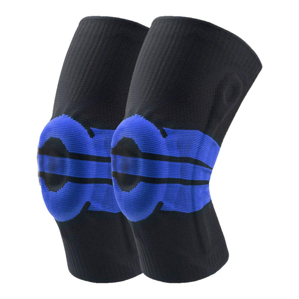 Black 2 Pack Knee Brace For Running And Workout, Nonslip Compression Support Sleeve For Pain Relief