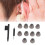 10pcs Black Silicone Closed Dome Ear Tips 3