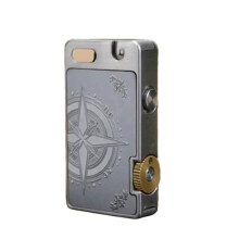 Vintage Embossed Metal Windproof Soft Flame Kerosene Lighter with Grinding Wheel Ignition, Refillable for Camping (Silver Gray)
