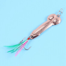 3 Leurres de Peche Tacle Crochet Queue Spinner Cuillere Brochet VIB Osciller Crochet de Peche (or Rose 21G)
