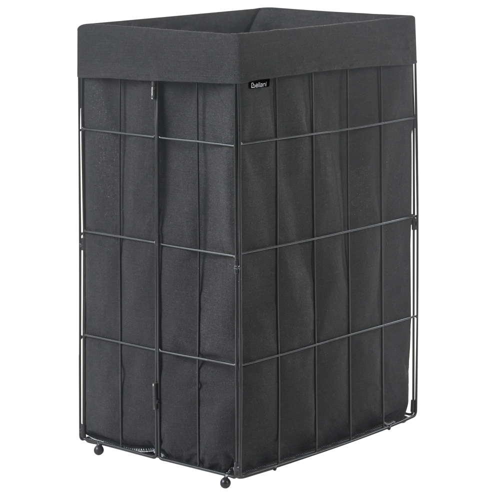 Beliani Laundry Basket Culpina Metal Black 72 L