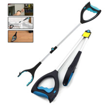 32 Inch Folding Reacher Grabber Tool for Elderly and Disabled with LED Light, Rotating Head and Ergonomic Grip