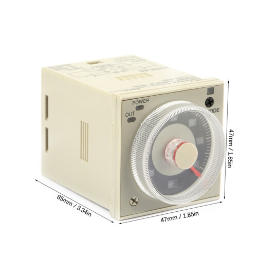 H3CR-A8 Delay Timer Relay 220V 5A 47x47x85mm Black 1