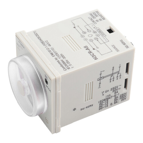H3CR-A8 Delay Timer Relay 220V 5A 47x47x85mm Black 2
