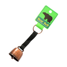 Bear Bell for Hiking and Camping, Loud Safety Alert Metal Cow Bell with Keyring, Durable Woven Strap