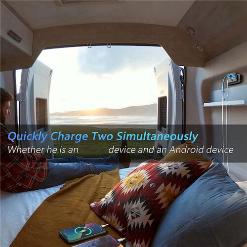 2X Dual USB PD Type C Quick Charger Socket 12V/24V QC3.0 Power Adapter Modified Outlet with /Off Button 2