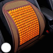 1PCS Orange Wood Bead Car Seat Cover, Breathable Massage Cushion Pad with NonSlip Base, Universal Fit