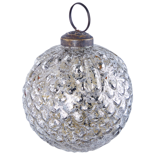 Beliani Set of 6 Baubles ARGENTIN Glass Silver 1