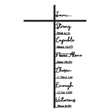 Groot Metalen Kruis Wanddecoratie met Bijbeltekst, Religieuze Wanddecoratie met Jezus, Christelijk Cadeau voor Thuis, 40 cm