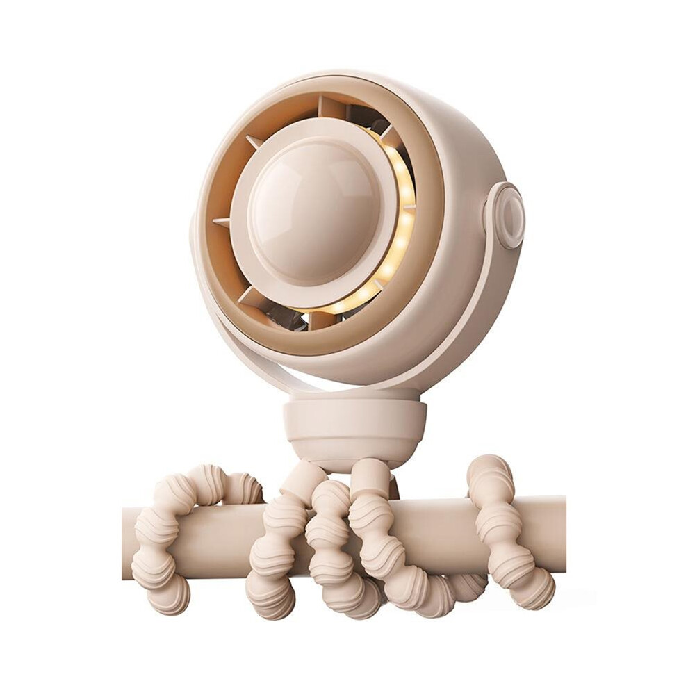 Portable Stroller Fan, Pinch-Proof Baby Fan With 10H Battery, 5-Speed Quiet Clip Fan Usb-C Rechargeable Beige