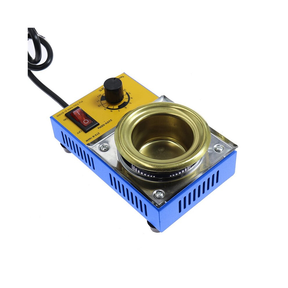 220V Adjustable Temperature Solder Pot Tin Stove Melting Furnace Desoldering Tools 150W Small Tin Furnace Tin Eu Plug 4711824158988