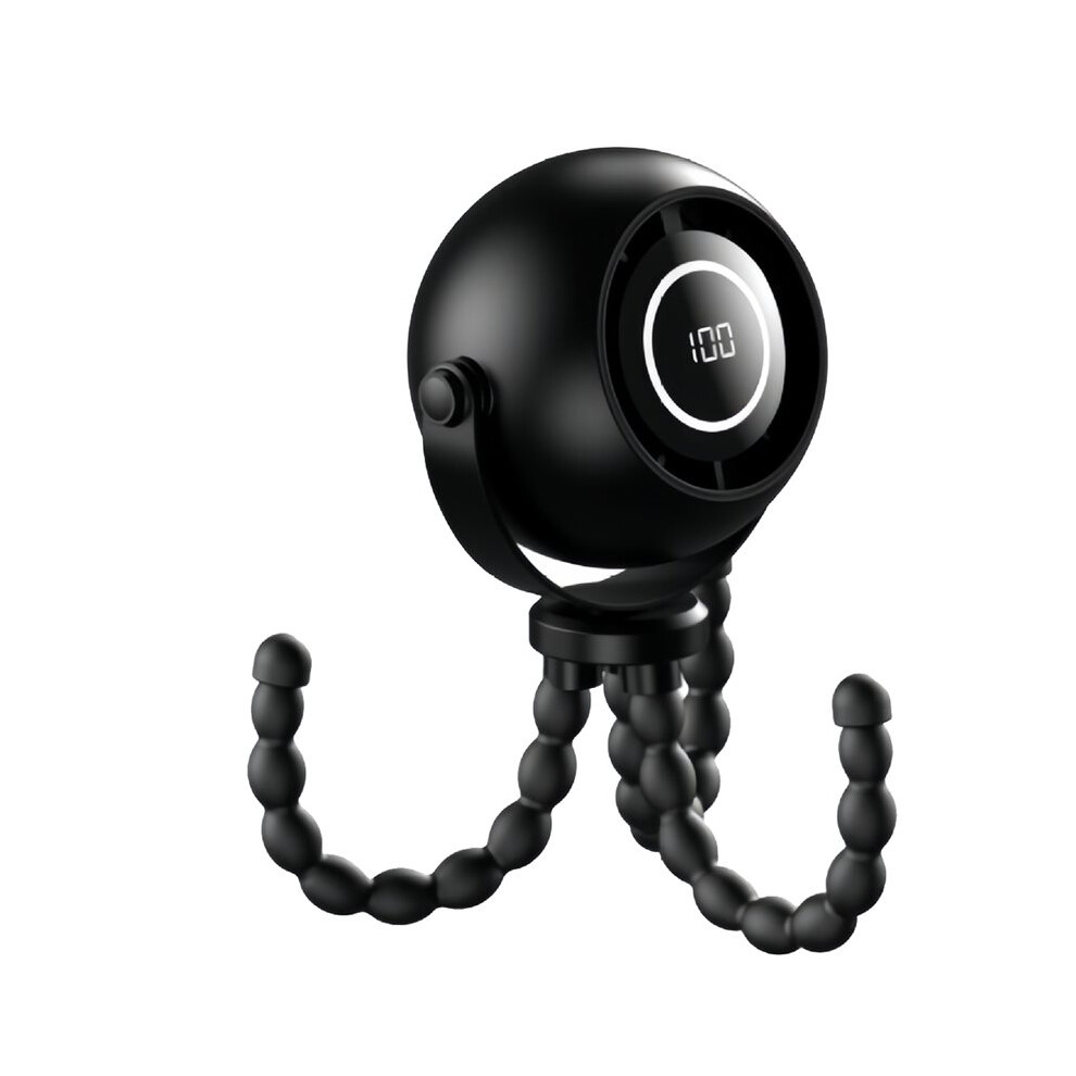 Portable Stroller Fan Rechargeable 4000mAh, Clip  Fan with Flexible Tripod,3 Speed,360 Rotate for Travel,Car