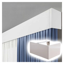 Aluminum Curtain Pelmet Box 2.2m Light Blocking Adjustable Cornice Board for Clean Window Appearance