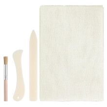 Kit per La Riparazione di Rilegature: Panno da 35x39 Pollici, Piegacarte, Pennello per Colla per Libri Antichi.