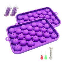 Conjunto de 2 Moldes de Silicone para Sabonete, Kit para Fazer Sabonete de Uva DIY para Iniciantes, Moldes para Sabonete de Uva para Presente,