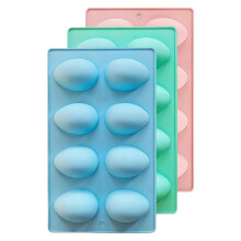 Lot de 3 Moules en Silicone en Forme D'Œuf pour la Pâtisserie, la Gelée et le Chocolat - Compatibles Four, Multi-Usages