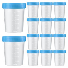 Wegwerpbare Urineopvangbekers voor Testen, 120 Ml Monstercontainers met Lekvrije Schroefdeksels voor Urineonderzoek, 15 Stuks