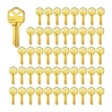 Key Blanks in Premium Brass Quality KW1 Uncut Blank Keys for Home and Professional Use Pack of 50 Keys