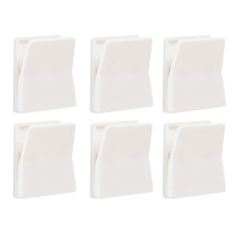 6 Pcs Large Self Adhesive Wall Clips for Tapestry and Towels, NoDrill White Hangers for Bathroom Kitchen