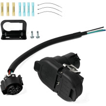 Kit de Instalación de Arnés con Conector de Enchufe de Cableado de Enganche de Remolque de 7 Vías para Camionetas USCAR Multi-Tow