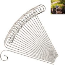 30er-Pack Silberne Pflanzenetikettenhaken, Rostfreie Gartenstecker, 30 cm Lange Pflanzenschilder für Blumen und Pflanzgefäße