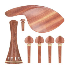 4/4 Violin Set with Jujube Wood Tailpiece Chinrest Endpin and Pegs Comfortable Chin Rest for Violin Beginner Players