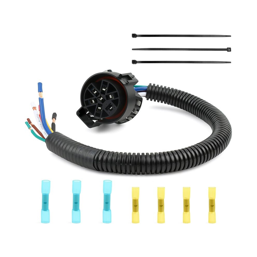 7 Pin Trailer Wiring Harness, Oem Uscar Connector For F150, Chevy Silverado, Sierra,12-16 Awg Copper Wire 6031082290519