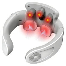 Portable Electric Neck Massager with Heat, 6 Modes & 15 Intensity Levels for Pain Relief