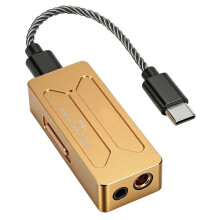 DSD Portable Headphone Amplifier USB Sound Card Hi-Fi DAC for Audiophile Headphones and Phone Dual CS43198 Chips Gold