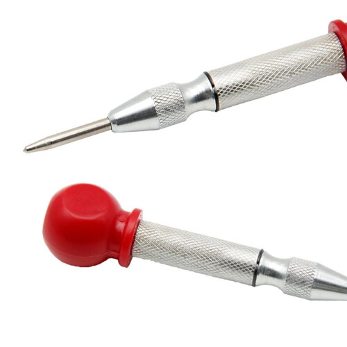 Silver Automatic Spring Loaded Center Punch for Wood Drilling, 130mm Length 2