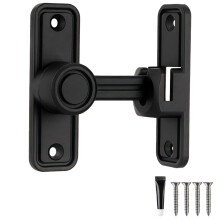 Barn Door Lock Kit Black 90‑180 Degree Sliding Door Latch Tamper‑Resistant Security Lock Easy Install