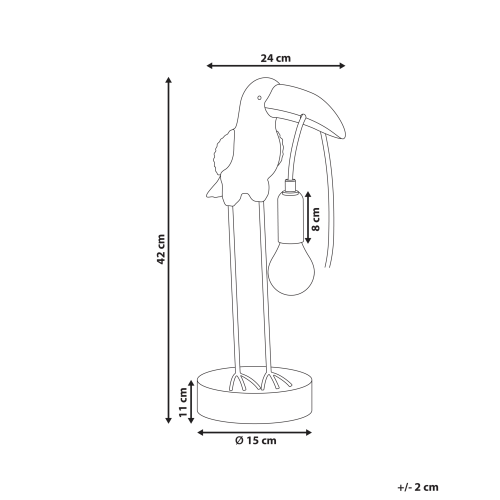 Beliani Table Lamp Toucan ARACARI Gold 2