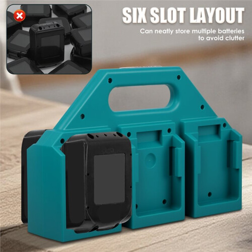 Vano Batterie A 6 Scomparti per Batterie Portatili per  da 18 V, Compatto e Resistente. 2